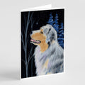 Starry Night Australian Shepherd Greeting Cards Pack of 8 Blank Cards with Envelopes Whimsical A7 Size 5x7