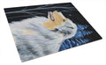 Starry Night Australian Shepherd Cutting Board Tempered Glass Kitchen Cutting Surface, Heat Resistant Chopping, Non-Slip Feet, Food Prep & Serving
