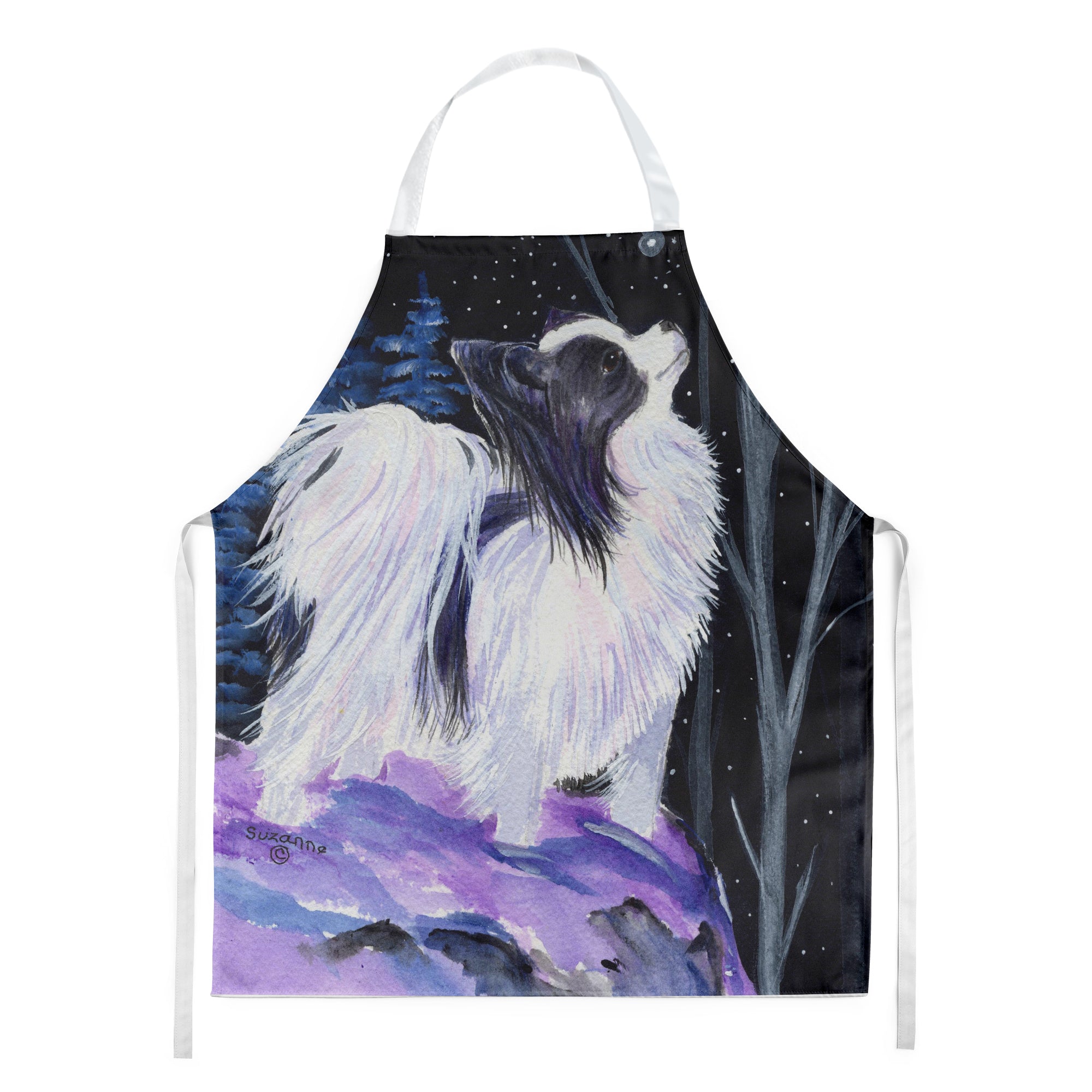 Starry Night Papillon Apron Cooking Kitchen Server Baking Crafts Gardening for Adult Women Men, Unisex, Large, Multicolor