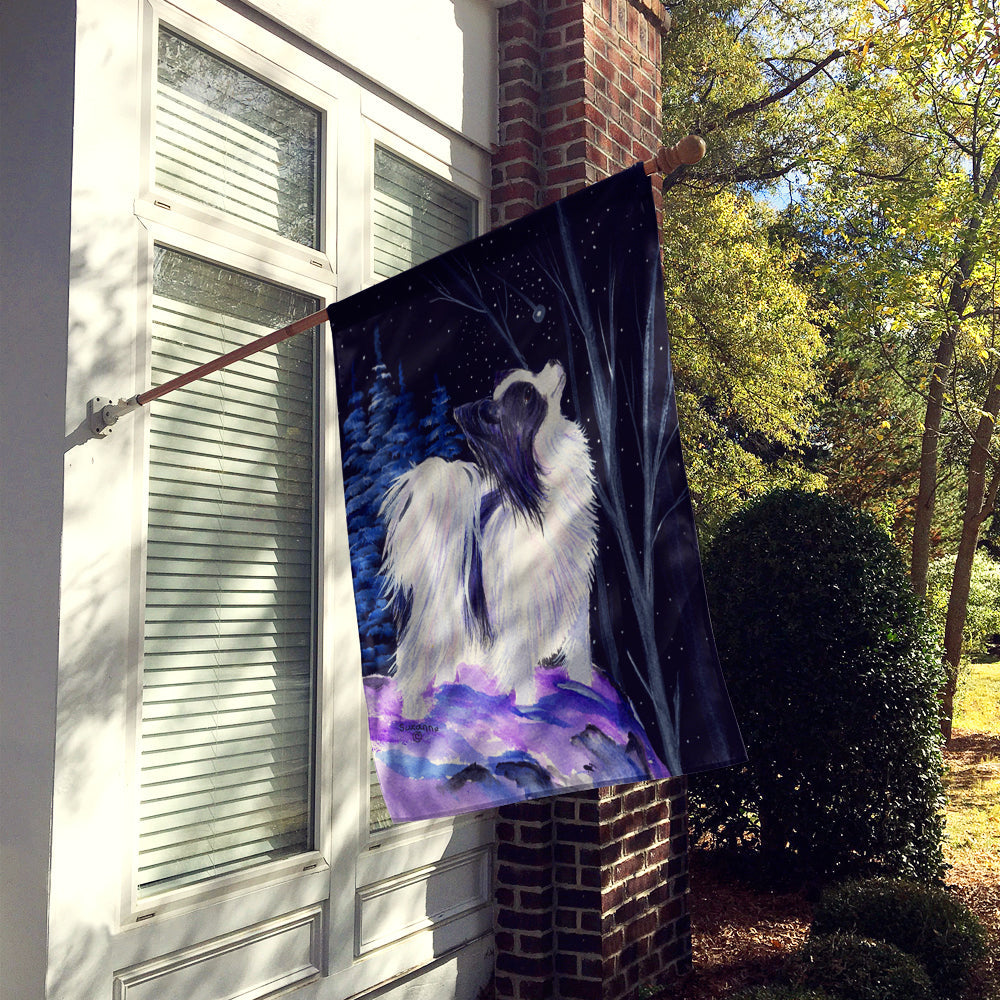 Starry Night Papillon House Flag 28x40 Porch Sleeve Pole Decorative Outside Yard Banner Artwork Wall Hanging, Polyester