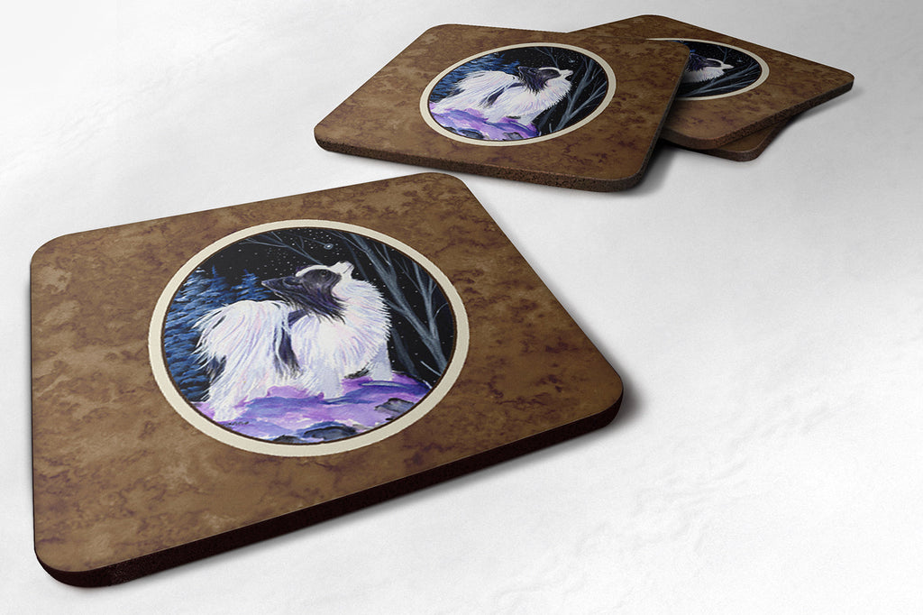 Starry Night Papillon Foam Coasters Set of 4 Cup Coasters for Indoor Outdoor, Tabletop Protection, Anti Slip, Mouse pad Material
