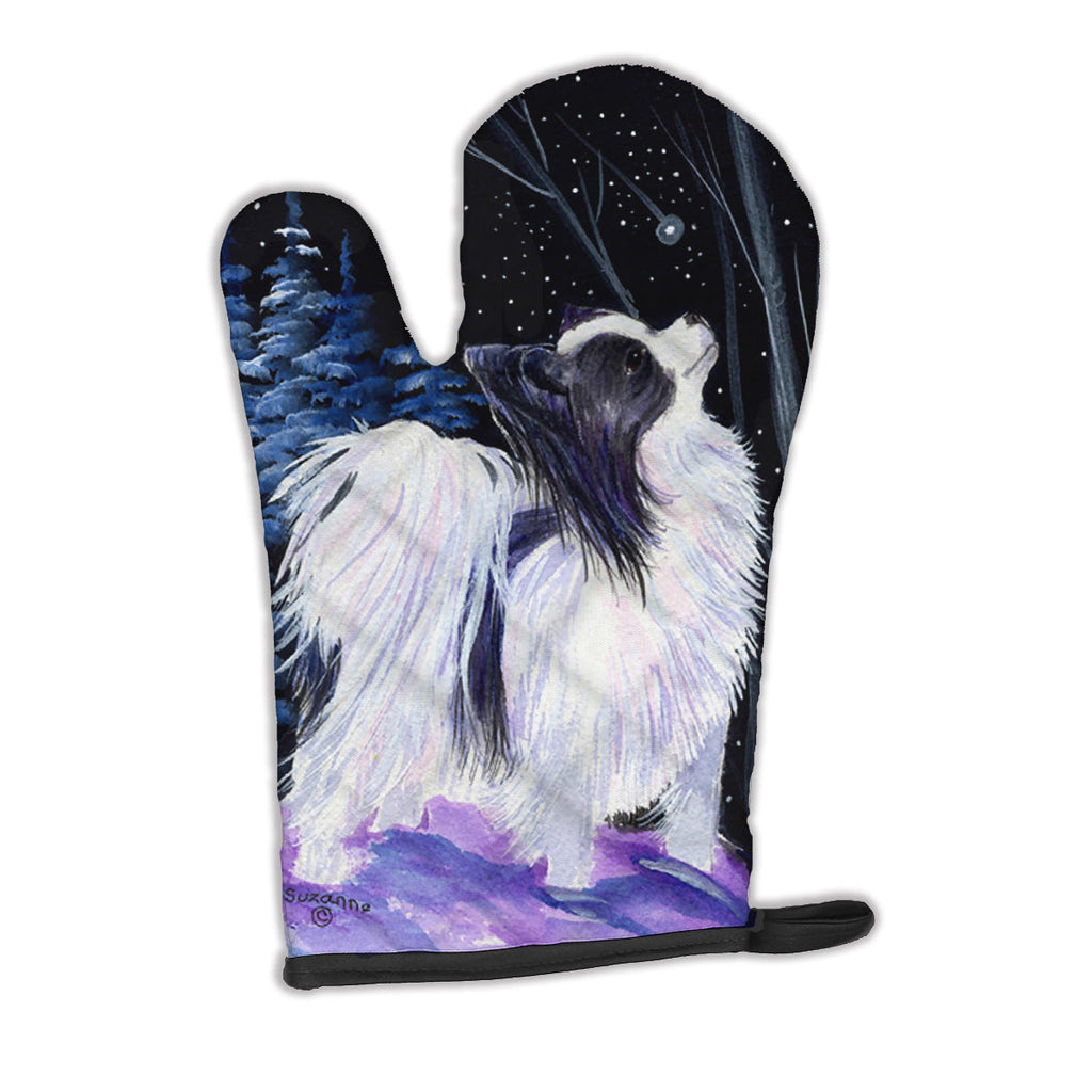 Starry Night Papillon Oven Mitt Heat Resistant Thick Oven Mitt for Hot Pans and Oven, Kitchen Mitt Protect Hands, Cooking Baking Glove