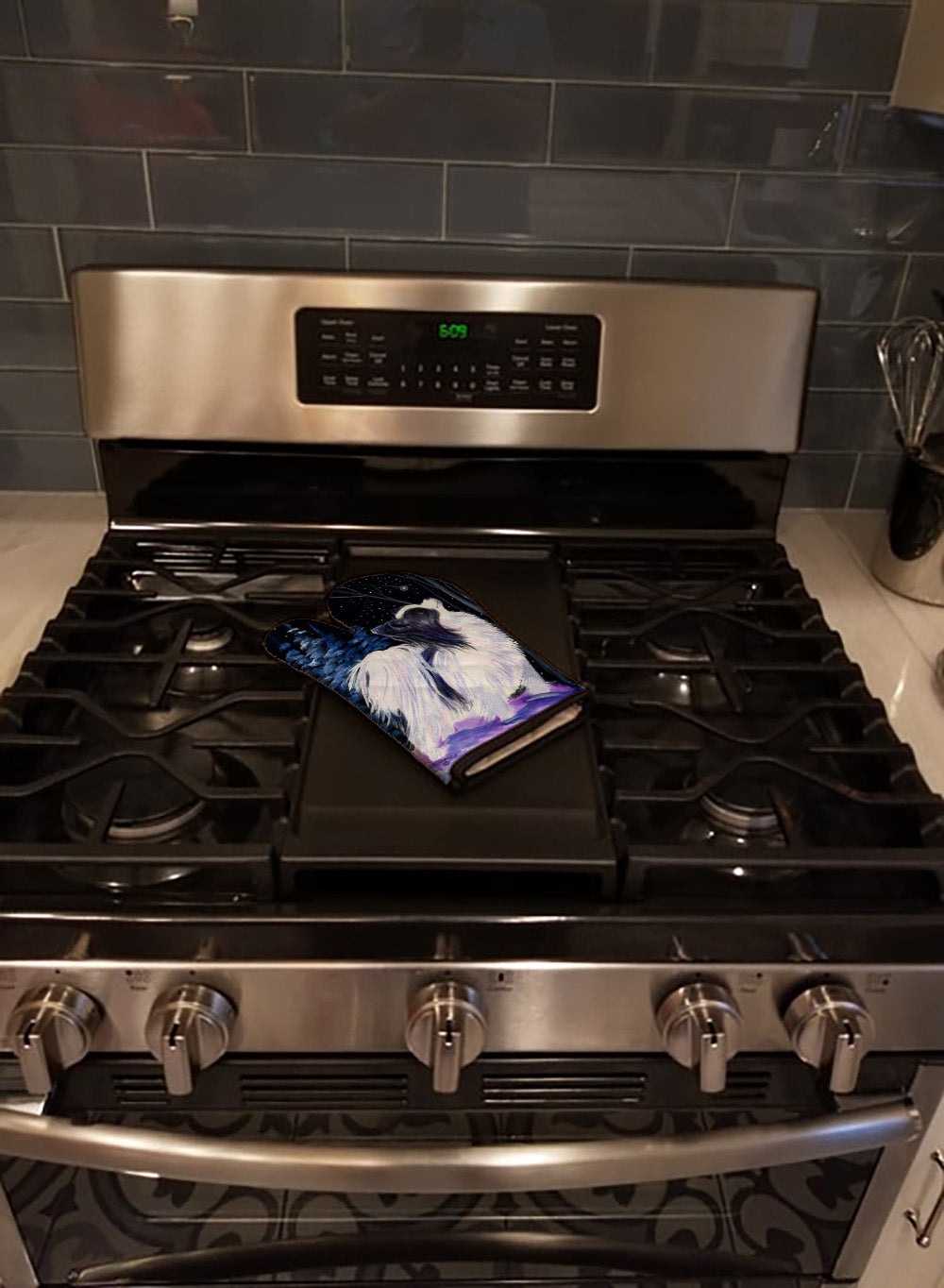 Starry Night Papillon Oven Mitt Heat Resistant Thick Oven Mitt for Hot Pans and Oven, Kitchen Mitt Protect Hands, Cooking Baking Glove