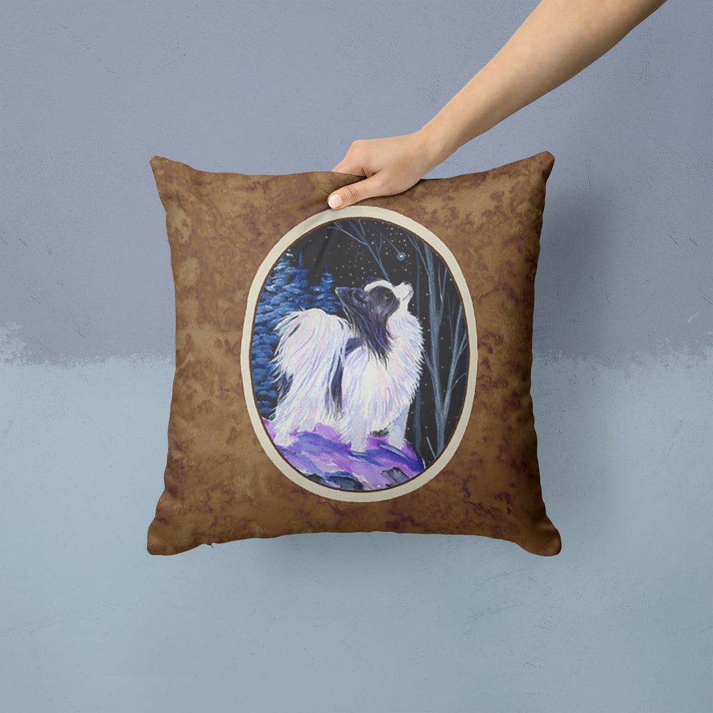 Starry Night Papillon Decorative Throw Pillow 14x14 Indoor Outdoor Accent Cushion, Fabric Cover with Insert for Sofa, Bed, Porch & Living Room