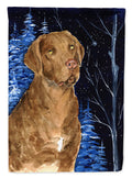 Starry Night Chesapeake Bay Retriever House Flag 28x40 Porch Sleeve Pole Decorative Outside Yard Banner Artwork Wall Hanging, Polyester