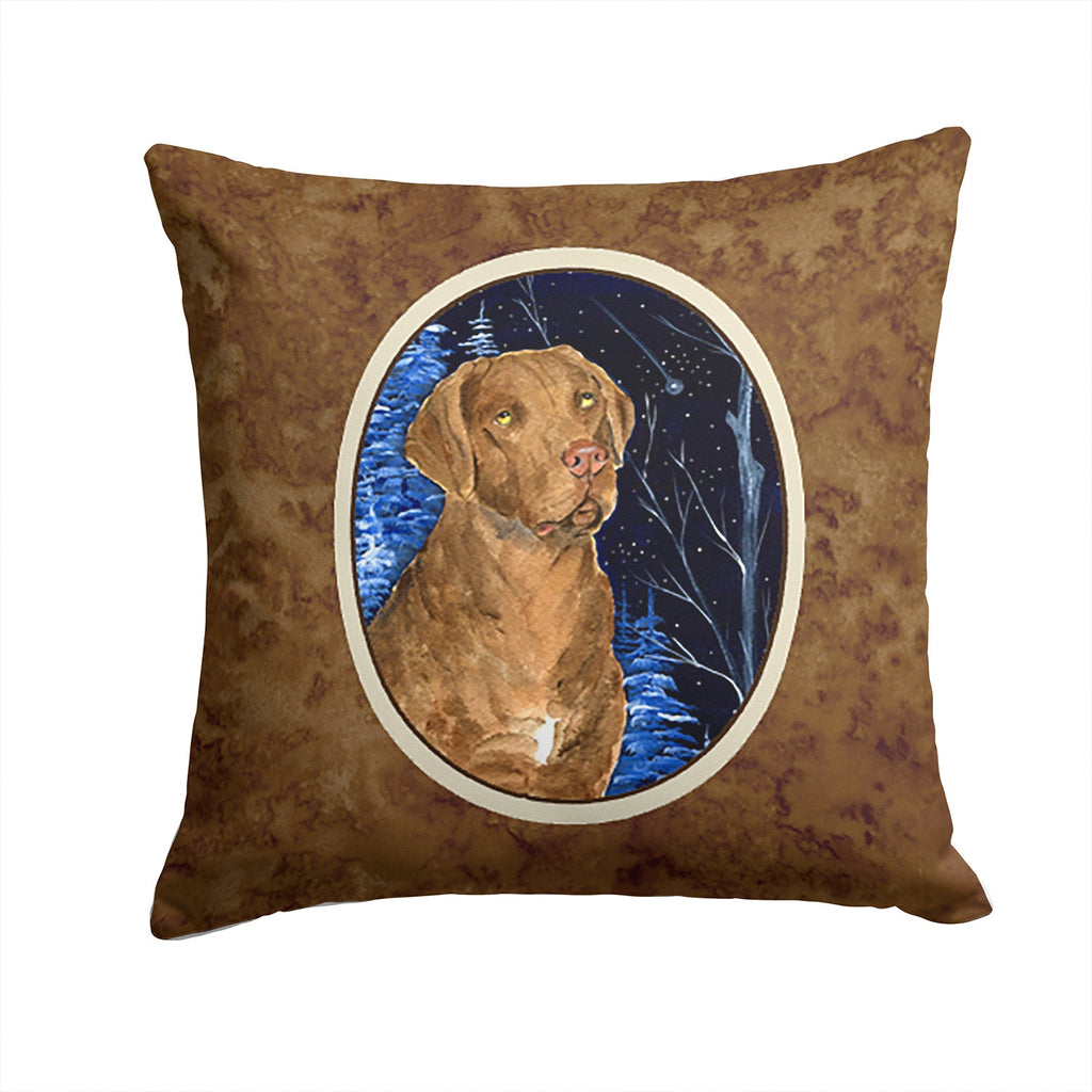 Starry Night Chesapeake Bay Retriever Decorative Throw Pillow 14x14 Indoor Outdoor Accent Cushion, Fabric Cover with Insert for Sofa, Bed, Porch & Living Room