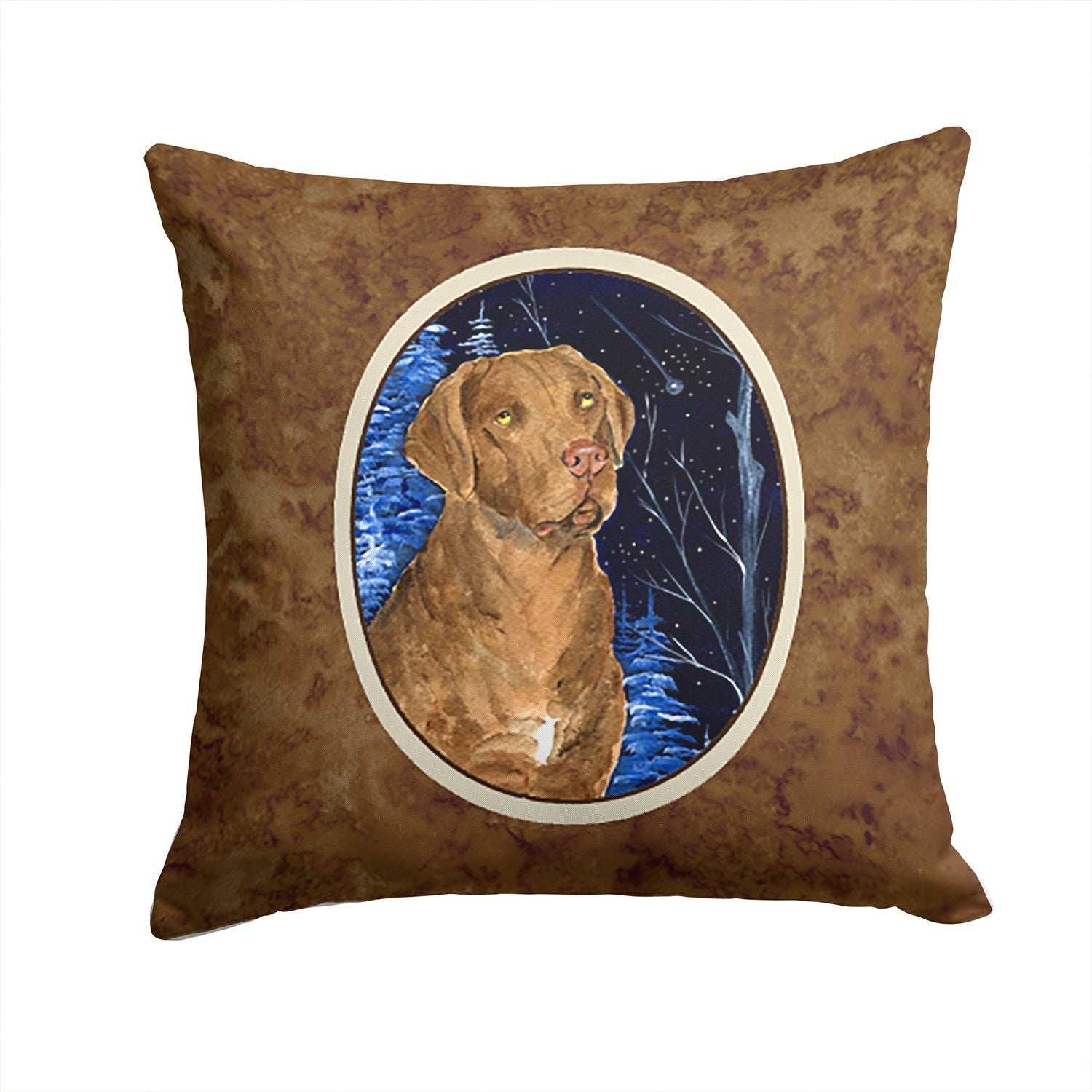 Starry Night Chesapeake Bay Retriever Decorative Throw Pillow 14x14 Indoor Outdoor Accent Cushion, Fabric Cover with Insert for Sofa, Bed, Porch & Living Room