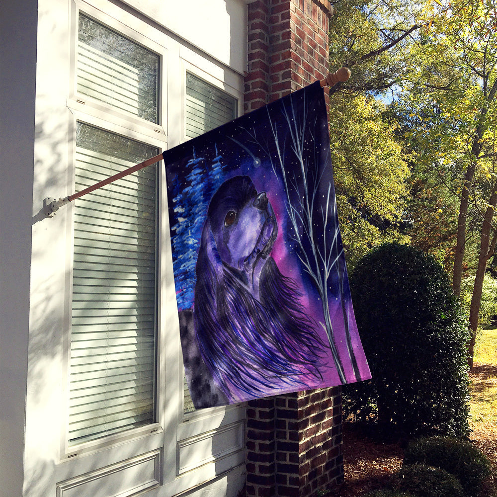 Starry Night Cocker Spaniel House Flag 28x40 Porch Sleeve Pole Decorative Outside Yard Banner Artwork Wall Hanging, Polyester