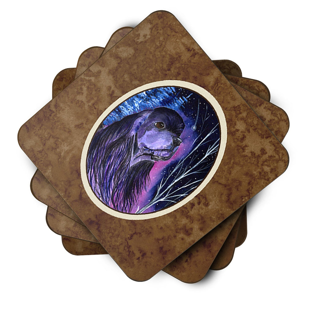 Starry Night Cocker Spaniel Foam Coasters Set of 4 Cup Coasters for Indoor Outdoor, Tabletop Protection, Anti Slip, Mouse pad Material