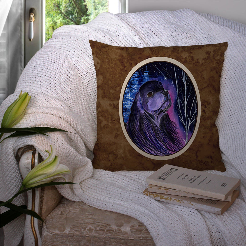 Starry Night Cocker Spaniel Decorative Throw Pillow 14x14 Indoor Outdoor Accent Cushion, Fabric Cover with Insert for Sofa, Bed, Porch & Living Room