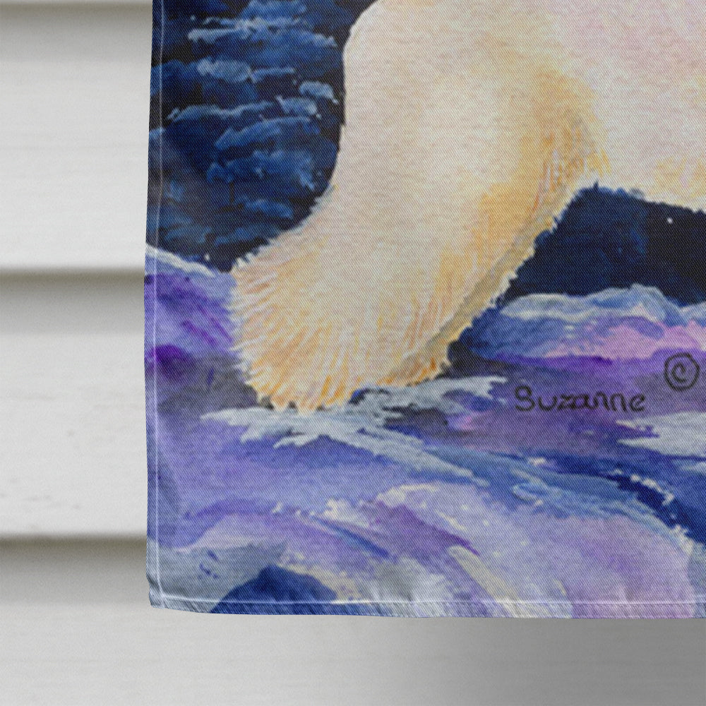 Starry Night Wheaten Terrier Soft Coated House Flag 28x40 Porch Sleeve Pole Decorative Outside Yard Banner Artwork Wall Hanging, Polyester