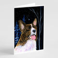 Starry Night Corgi Greeting Cards Pack of 8 Blank Cards with Envelopes Whimsical A7 Size 5x7