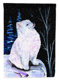 Starry Night American Eskimo House Flag 28x40 Porch Sleeve Pole Decorative Outside Yard Banner Artwork Wall Hanging, Polyester