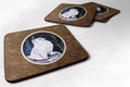 Starry Night American Eskimo Foam Coasters Set of 4 Cup Coasters for Indoor Outdoor, Tabletop Protection, Anti Slip, Mouse pad Material