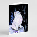 Starry Night American Eskimo Greeting Cards Pack of 8 Blank Cards with Envelopes Whimsical A7 Size 5x7