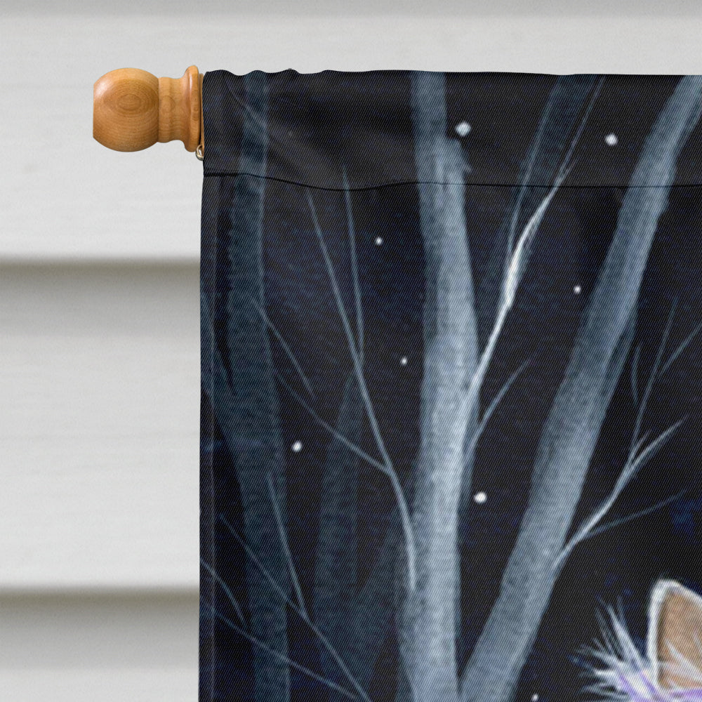 Starry Night Chinese Crested House Flag 28x40 Porch Sleeve Pole Decorative Outside Yard Banner Artwork Wall Hanging, Polyester