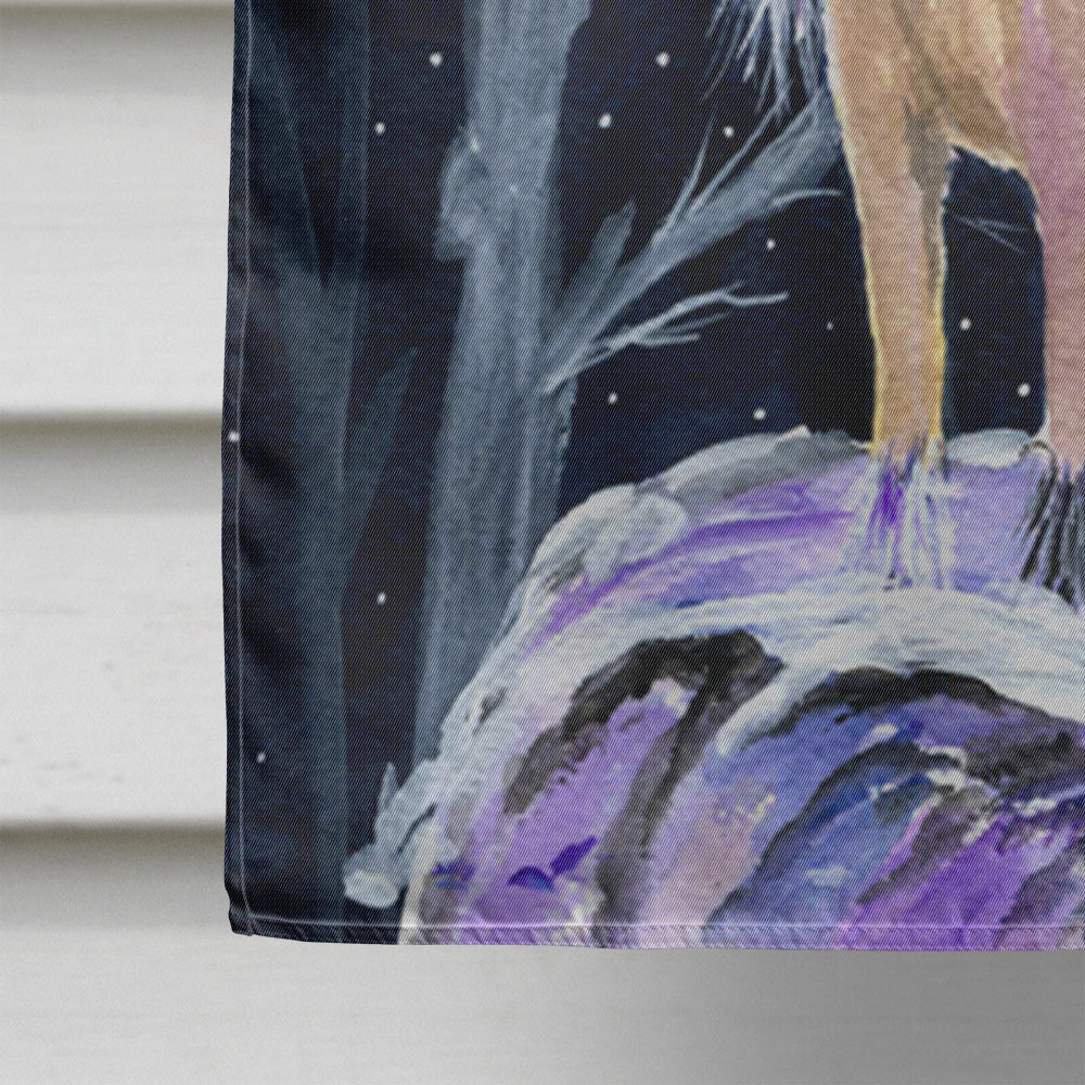 Starry Night Chinese Crested House Flag 28x40 Porch Sleeve Pole Decorative Outside Yard Banner Artwork Wall Hanging, Polyester