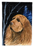 Starry Night Sussex Spaniel House Flag 28x40 Porch Sleeve Pole Decorative Outside Yard Banner Artwork Wall Hanging, Polyester