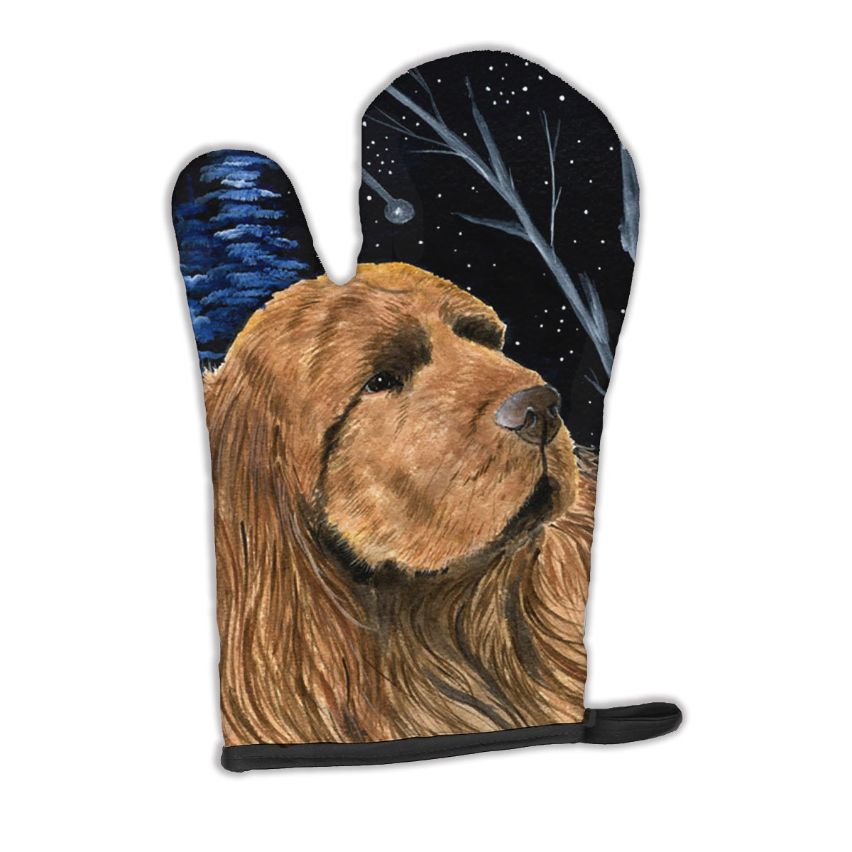 Starry Night Sussex Spaniel Oven Mitt Heat Resistant Thick Oven Mitt for Hot Pans and Oven, Kitchen Mitt Protect Hands, Cooking Baking Glove