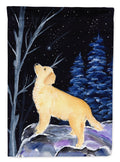Starry Night Golden Retriever House Flag 28x40 Porch Sleeve Pole Decorative Outside Yard Banner Artwork Wall Hanging, Polyester
