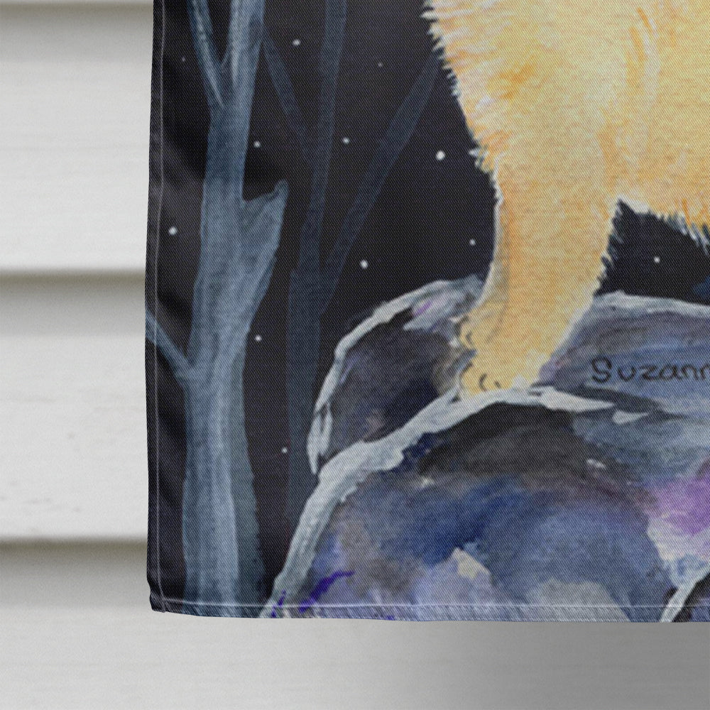 Starry Night Golden Retriever House Flag 28x40 Porch Sleeve Pole Decorative Outside Yard Banner Artwork Wall Hanging, Polyester