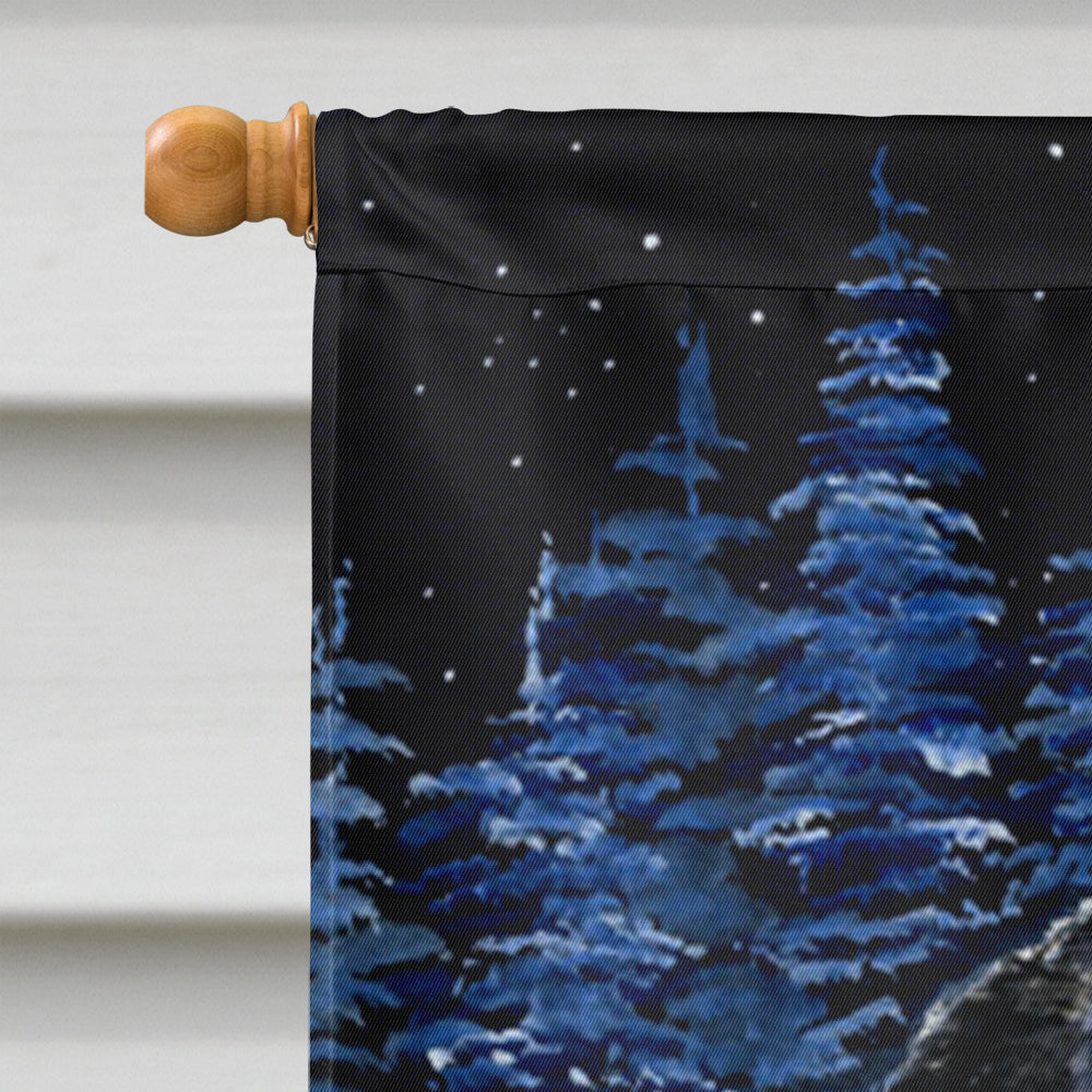 Starry Night Bernese Mountain Dog House Flag 28x40 Porch Sleeve Pole Decorative Outside Yard Banner Artwork Wall Hanging, Polyester