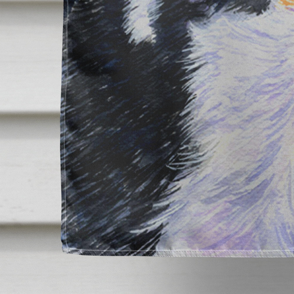 Starry Night Bernese Mountain Dog House Flag 28x40 Porch Sleeve Pole Decorative Outside Yard Banner Artwork Wall Hanging, Polyester