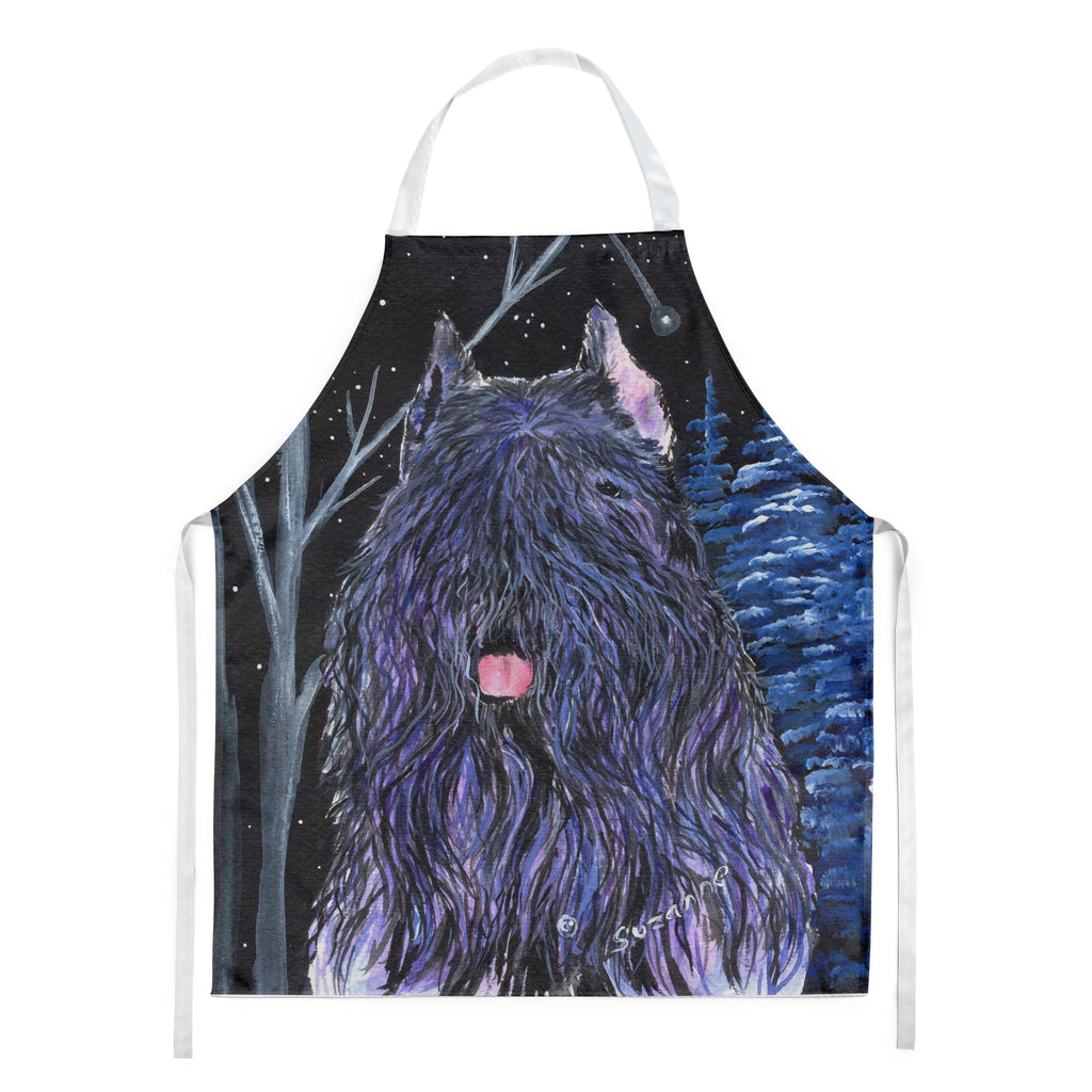 Starry Night Bouvier des Flandres Apron Cooking Kitchen Server Baking Crafts Gardening for Adult Women Men, Unisex, Large, Multicolor