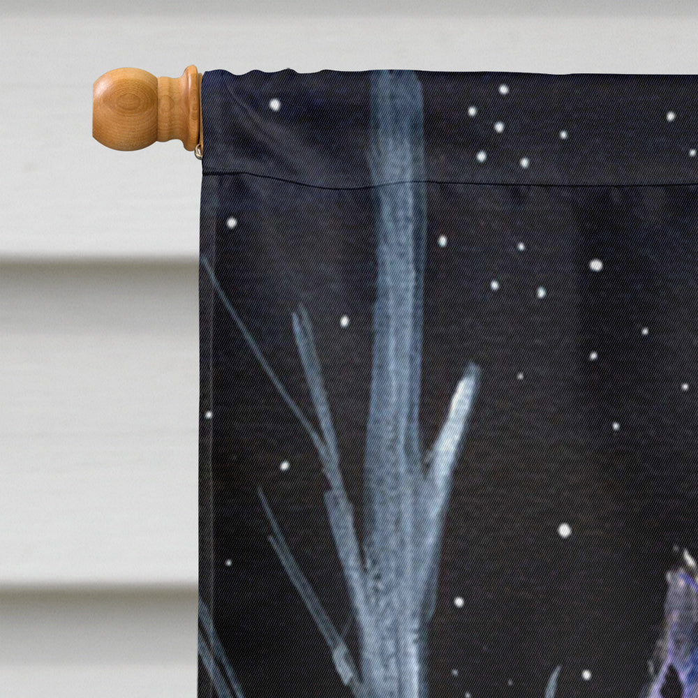 Starry Night Bouvier des Flandres House Flag 28x40 Porch Sleeve Pole Decorative Outside Yard Banner Artwork Wall Hanging, Polyester