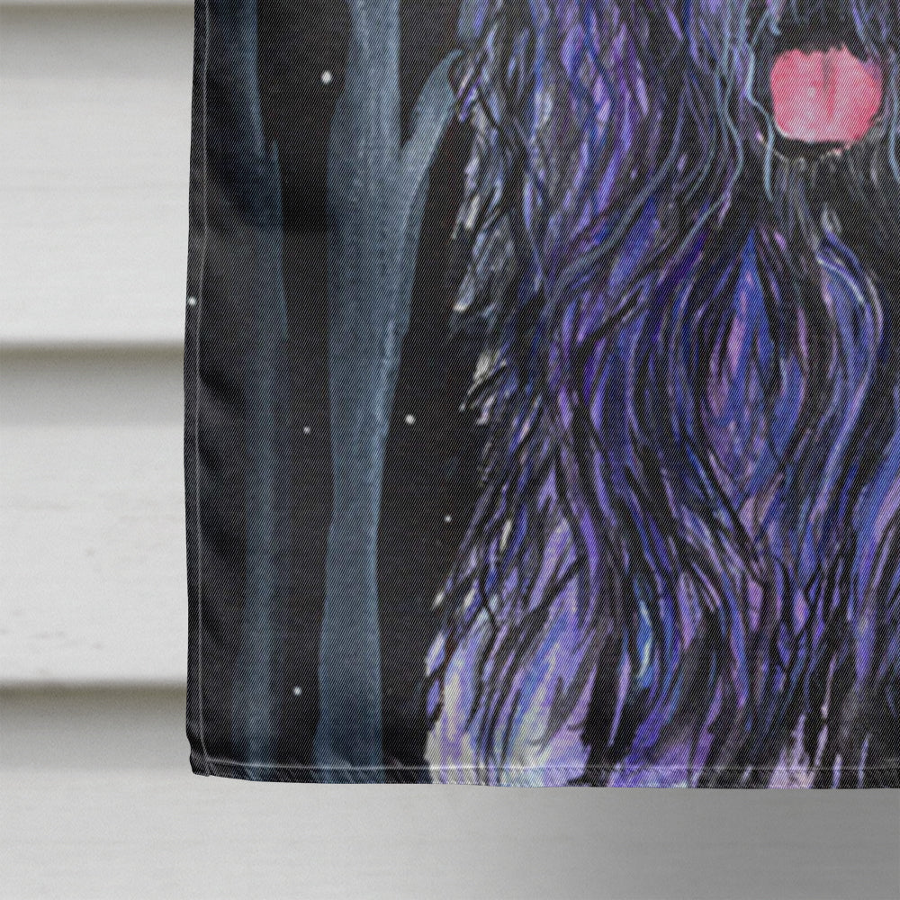 Starry Night Bouvier des Flandres House Flag 28x40 Porch Sleeve Pole Decorative Outside Yard Banner Artwork Wall Hanging, Polyester