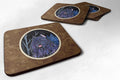 Starry Night Bouvier des Flandres Foam Coasters Set of 4 Cup Coasters for Indoor Outdoor, Tabletop Protection, Anti Slip, Mouse pad Material