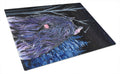Starry Night Bouvier des Flandres Cutting Board Tempered Glass Kitchen Cutting Surface, Heat Resistant Chopping, Non-Slip Feet, Food Prep & Serving