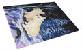 Starry Night French Bulldog Cutting Board Tempered Glass Kitchen Cutting Surface, Heat Resistant Chopping, Non-Slip Feet, Food Prep & Serving