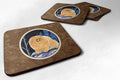 Starry Night Pomeranian Foam Coasters Set of 4 Cup Coasters for Indoor Outdoor, Tabletop Protection, Anti Slip, Mouse pad Material