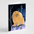 Starry Night Pomeranian Greeting Cards Pack of 8 Blank Cards with Envelopes Whimsical A7 Size 5x7
