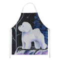 Starry Night Bichon Frise Apron Cooking Kitchen Server Baking Crafts Gardening for Adult Women Men, Unisex, Large, Multicolor