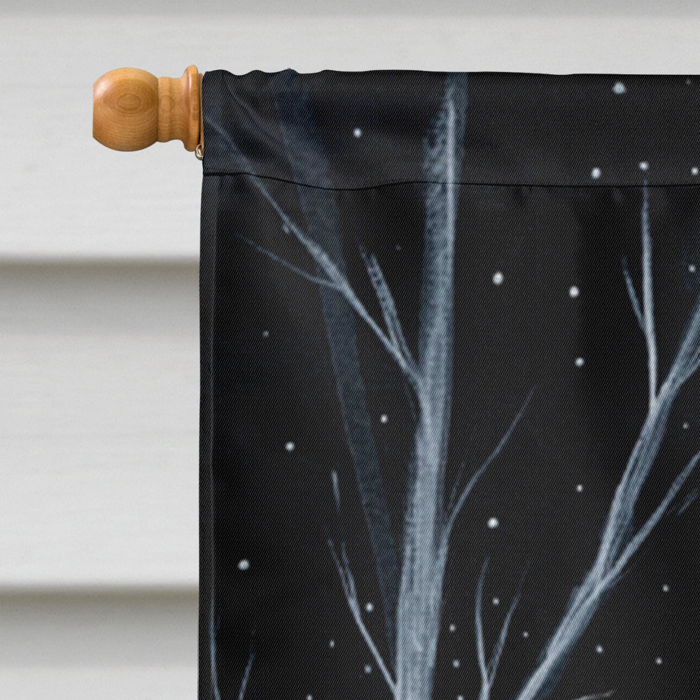 Starry Night Bichon Frise House Flag 28x40 Porch Sleeve Pole Decorative Outside Yard Banner Artwork Wall Hanging, Polyester