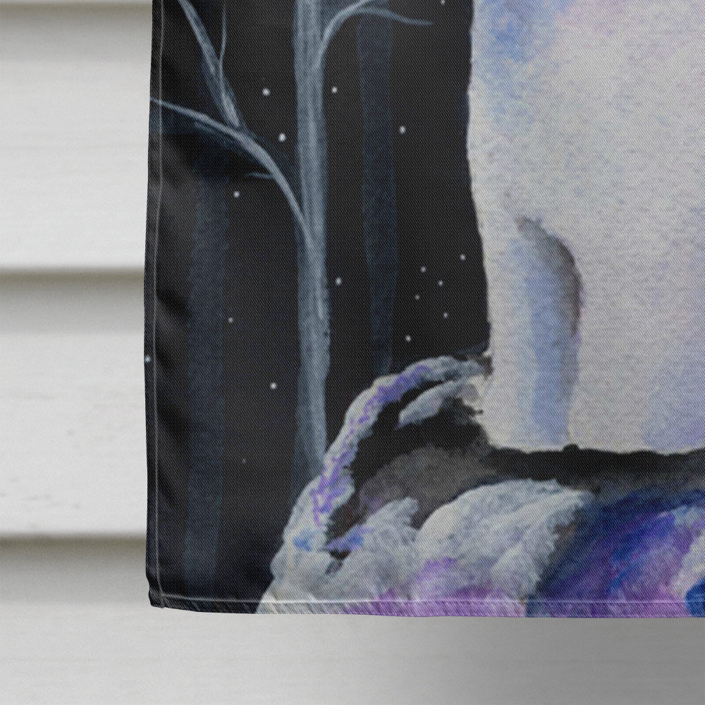 Starry Night Bichon Frise House Flag 28x40 Porch Sleeve Pole Decorative Outside Yard Banner Artwork Wall Hanging, Polyester