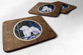Starry Night Bichon Frise Foam Coasters Set of 4 Cup Coasters for Indoor Outdoor, Tabletop Protection, Anti Slip, Mouse pad Material