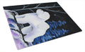Starry Night Bichon Frise Cutting Board Tempered Glass Kitchen Cutting Surface, Heat Resistant Chopping, Non-Slip Feet, Food Prep & Serving