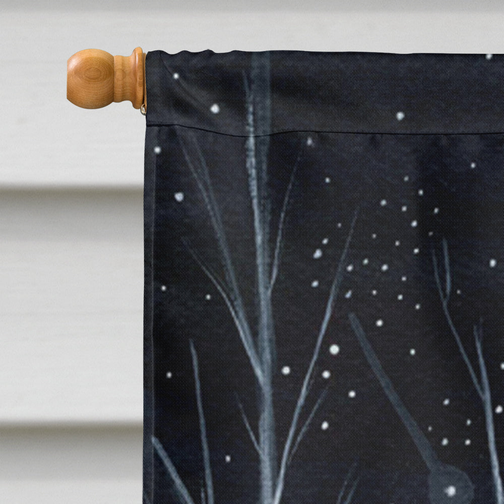 Starry Night Norwegian Elkhound House Flag 28x40 Porch Sleeve Pole Decorative Outside Yard Banner Artwork Wall Hanging, Polyester