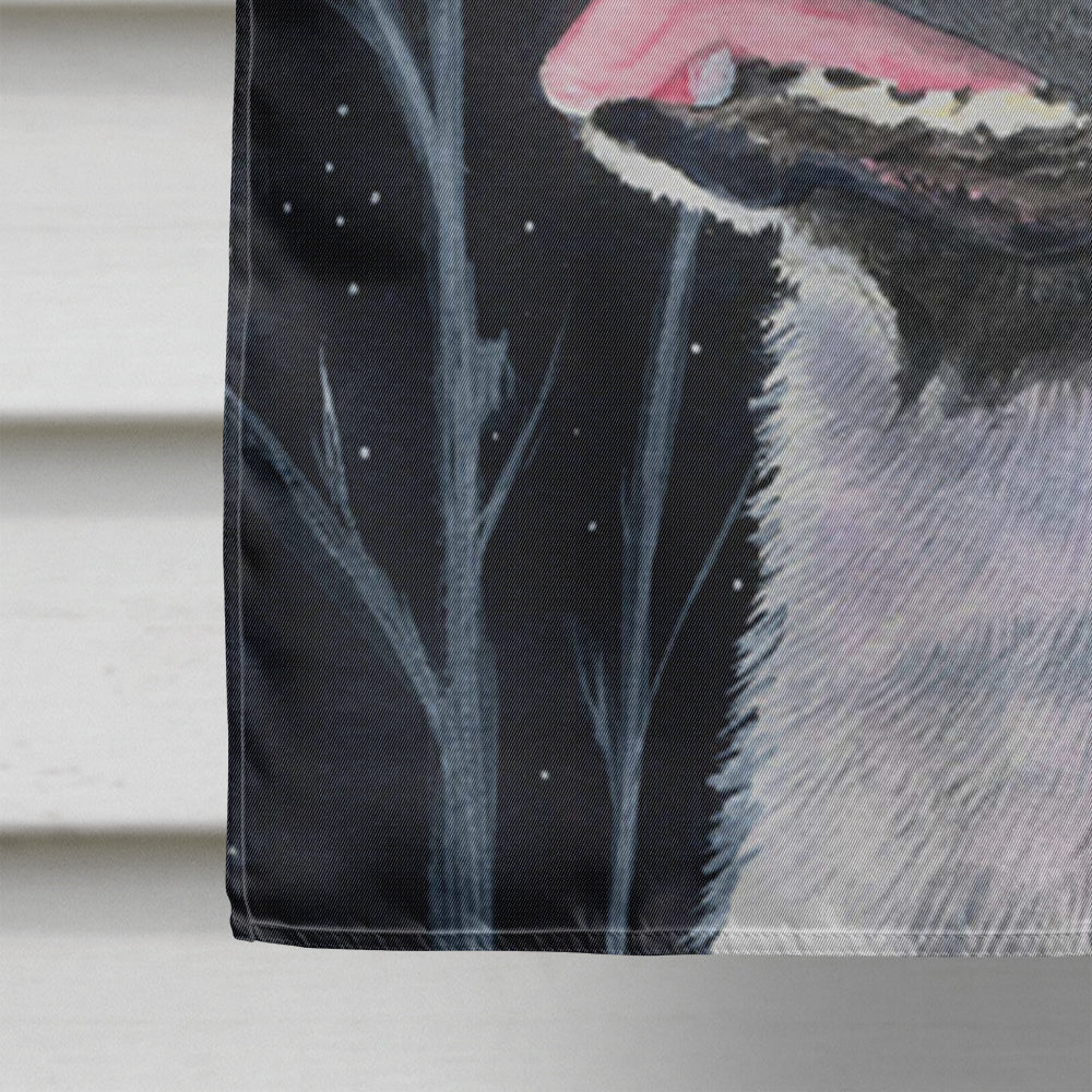 Starry Night Norwegian Elkhound House Flag 28x40 Porch Sleeve Pole Decorative Outside Yard Banner Artwork Wall Hanging, Polyester