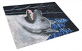Starry Night Norwegian Elkhound Cutting Board Tempered Glass Kitchen Cutting Surface, Heat Resistant Chopping, Non-Slip Feet, Food Prep & Serving