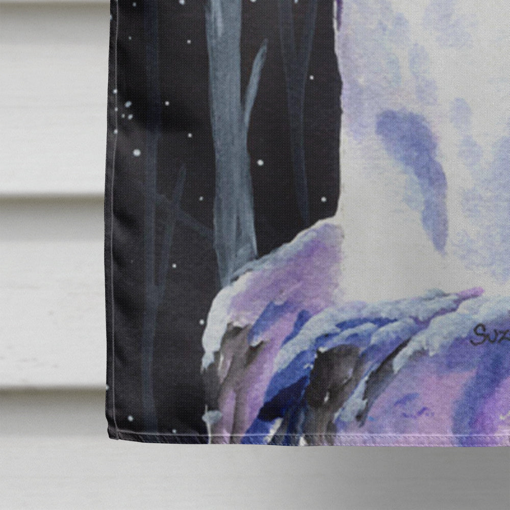 Starry Night Portuguese Water Dog House Flag 28x40 Porch Sleeve Pole Decorative Outside Yard Banner Artwork Wall Hanging, Polyester