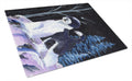 Starry Night Portuguese Water Dog Cutting Board Tempered Glass Kitchen Cutting Surface, Heat Resistant Chopping, Non-Slip Feet, Food Prep & Serving