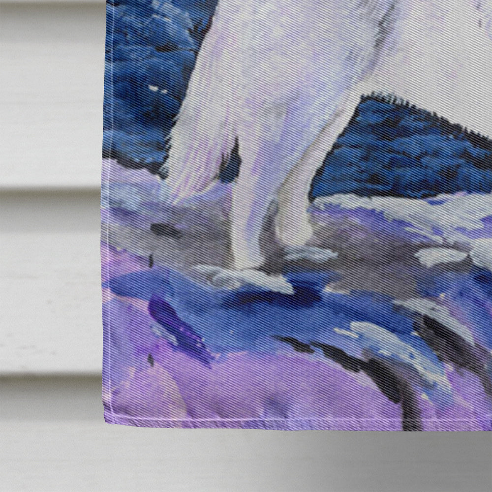 Starry Night Siberian Husky House Flag 28x40 Porch Sleeve Pole Decorative Outside Yard Banner Artwork Wall Hanging, Polyester