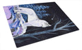 Starry Night Siberian Husky Cutting Board Tempered Glass Kitchen Cutting Surface, Heat Resistant Chopping, Non-Slip Feet, Food Prep & Serving