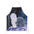 Starry Night Old English Sheepdog Apron Cooking Kitchen Server Baking Crafts Gardening for Adult Women Men, Unisex, Large, Multicolor