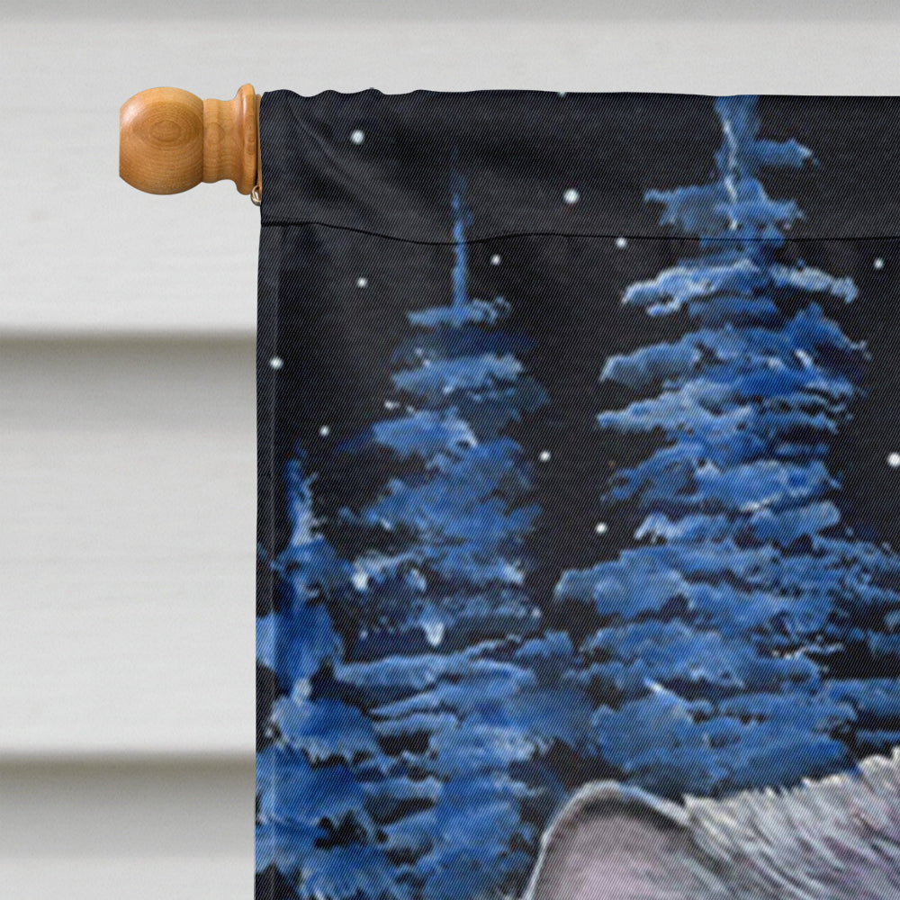 Starry Night Cat - Persian House Flag 28x40 Porch Sleeve Pole Decorative Outside Yard Banner Artwork Wall Hanging, Polyester