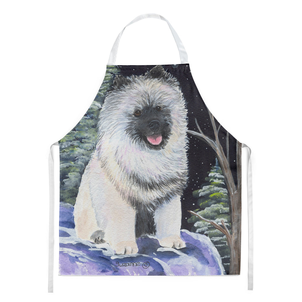 Starry Night Keeshond Apron Cooking Kitchen Server Baking Crafts Gardening for Adult Women Men, Unisex, Large, Multicolor